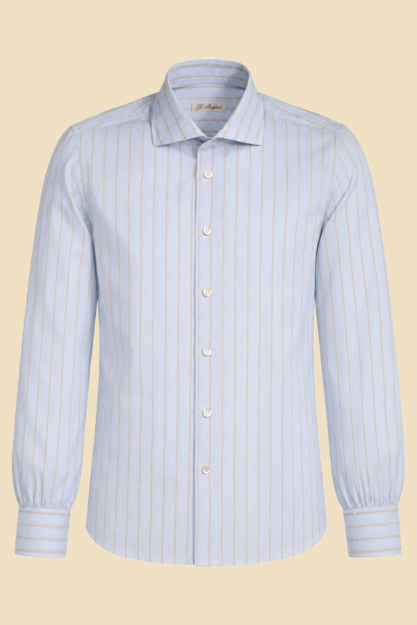 Cotton Voile Striped Shirt