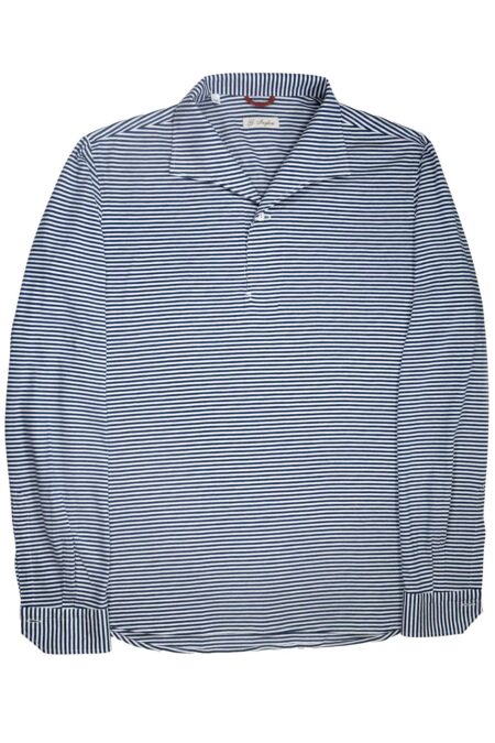 White and Blue Striped Jersey Miami Polo