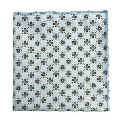 Pocket Square in Printed Cotton with Scalloped Stitch – G Inglese