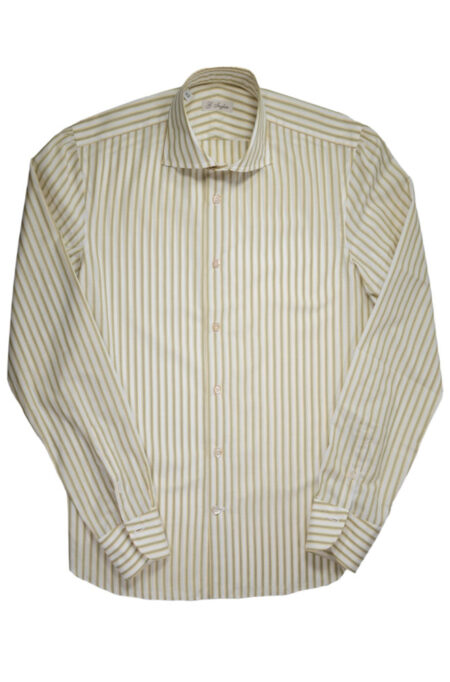 Vintage Olive and Gold Striped Shirt