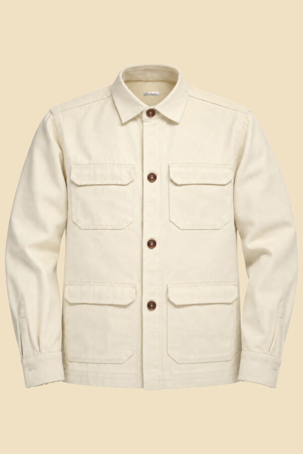 Cream Canvas Sahariana Jacket