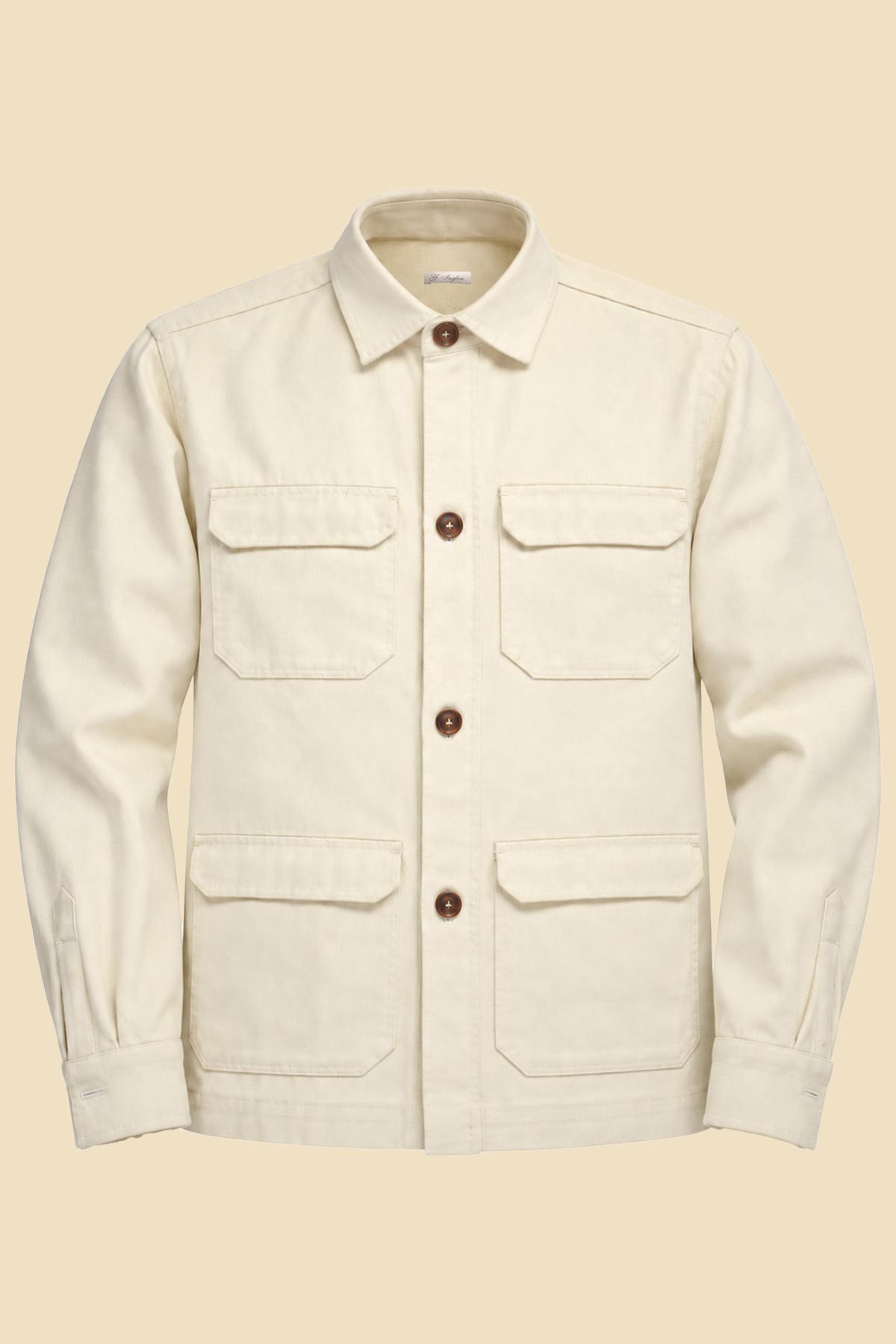 Cream Canvas Sahariana Jacket