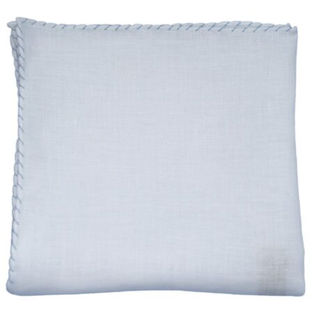 Linen with Cavallino Stitch Pocket Square