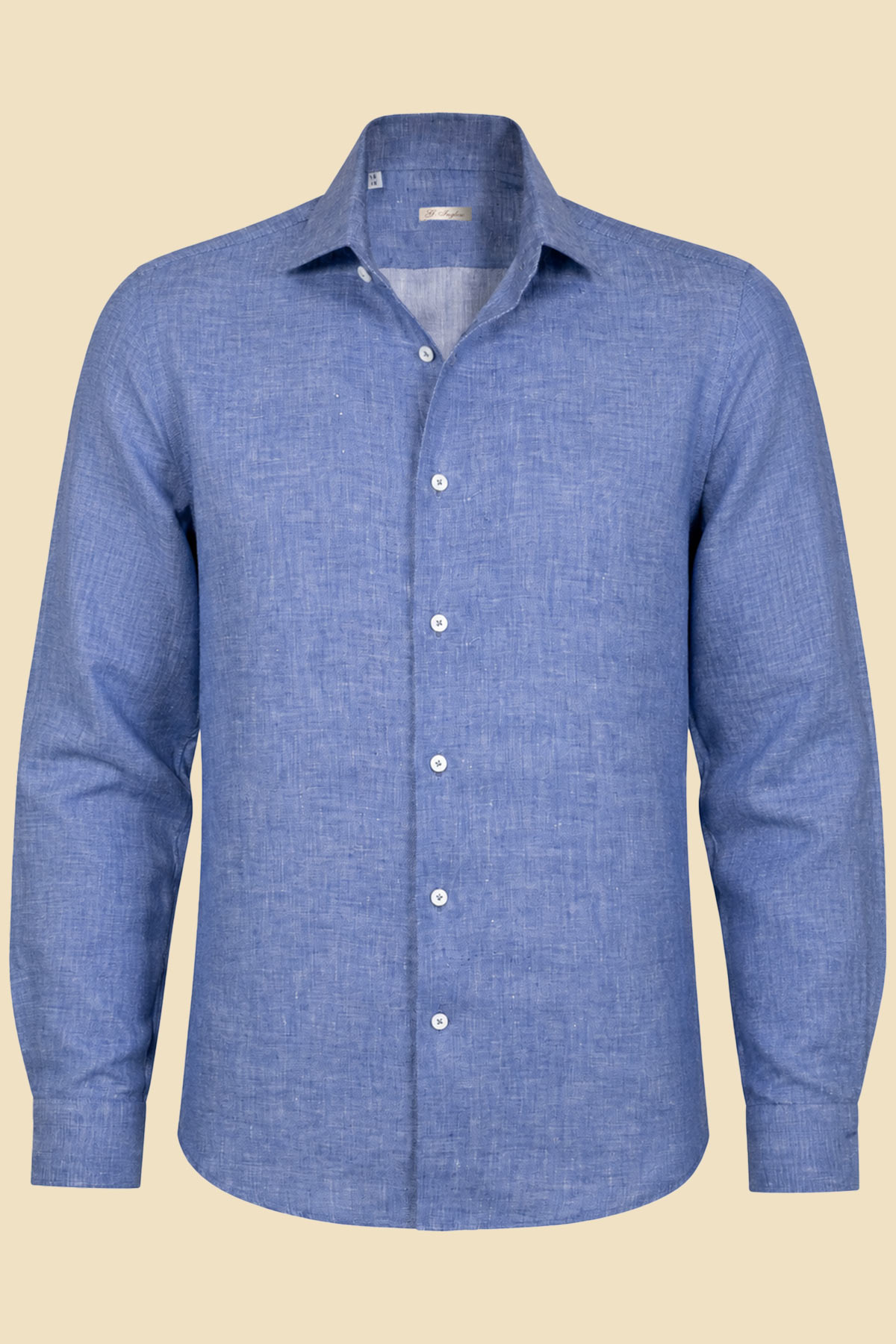 Capri Blue Twill Linen Shirt