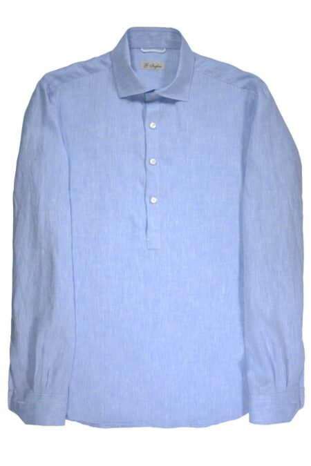 Light Blue Linen Gianni Agnelli Polo