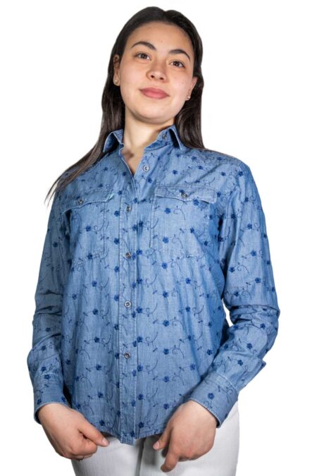 Pizzo San Gallo Chambray Denim Shirt