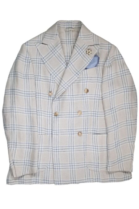 Prince of Galles Linen,Cotton and Silk Double-Breast Jacket