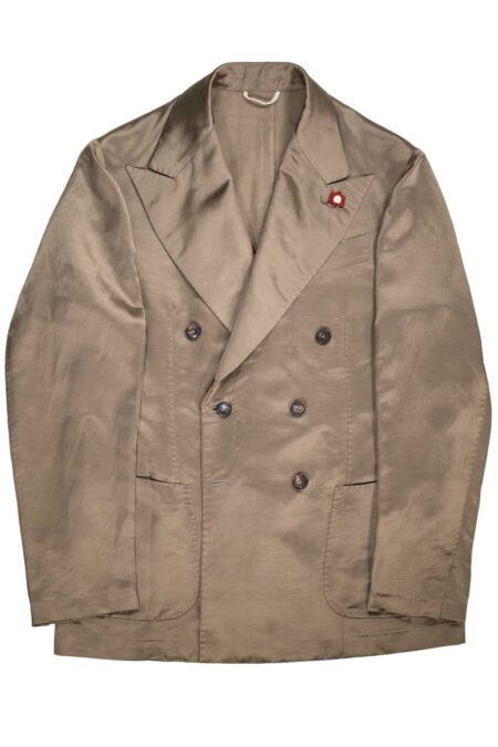 Shantung Cotton and Silk Double-Breast Jacket