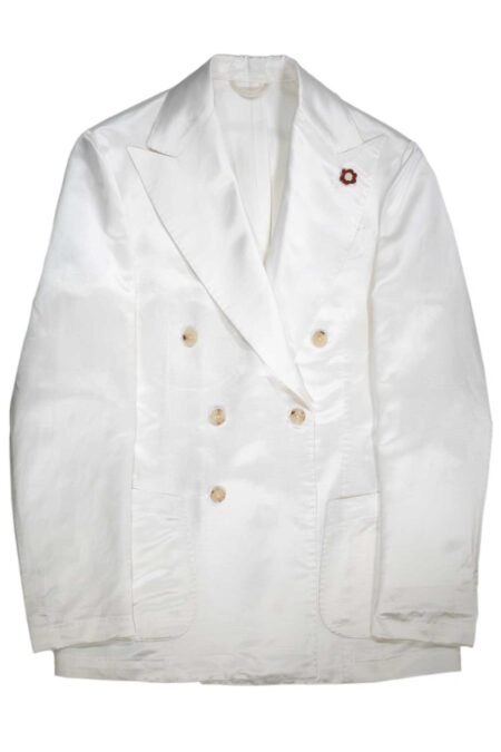 Shantung Cotton and Silk Double-Breast Jacket