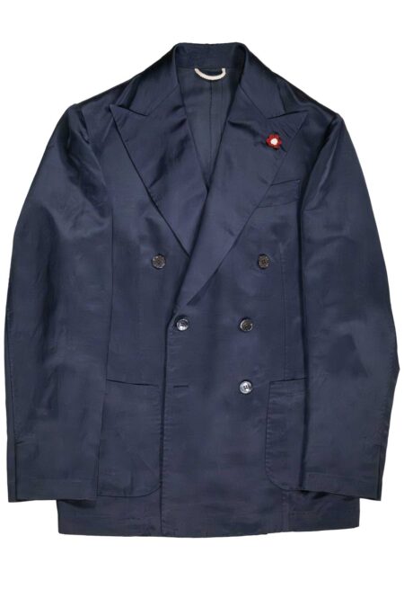 Shantung Cotton and Silk Double-Breast Jacket