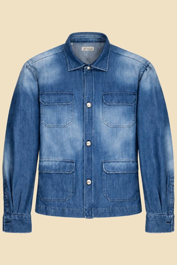 Natural Stone-Washed Denim Jacket
