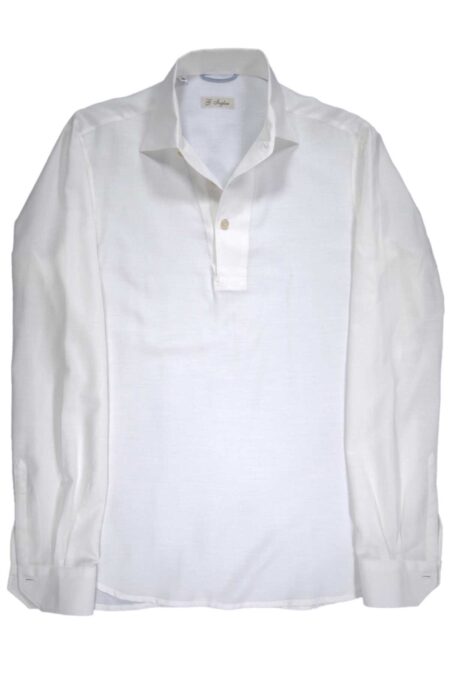 White Cotton and Cashmere Mastroianni Polo