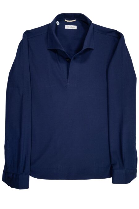 Blue Cotton Piquet Miami Polo