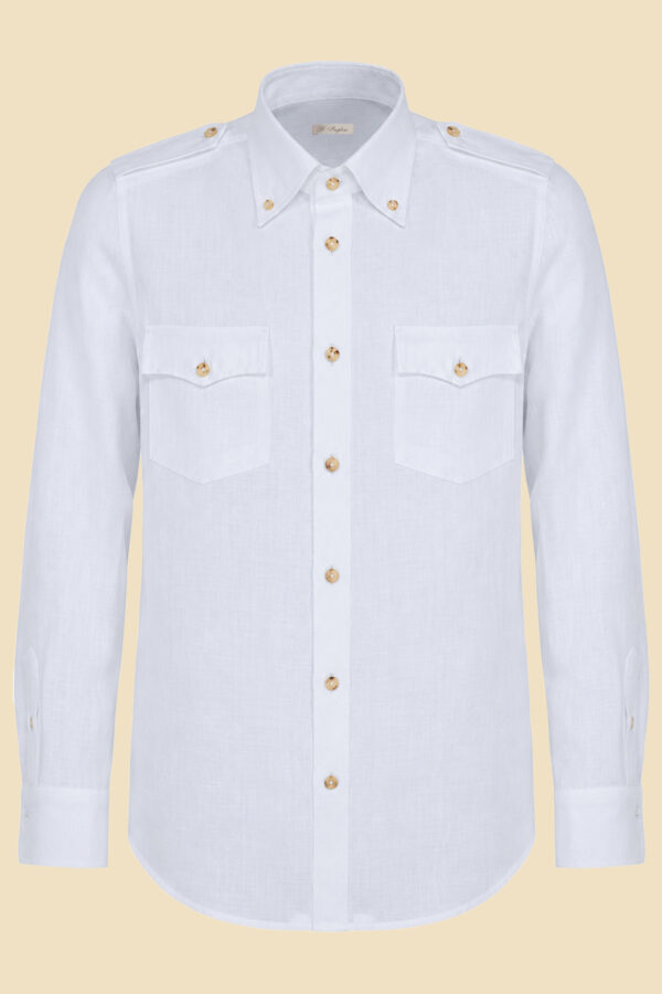 White Linen Western Shirt
