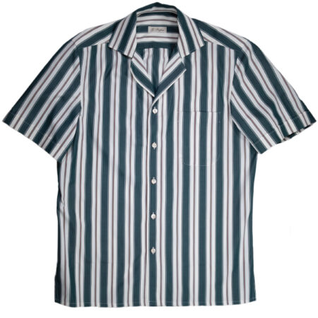 Vintage Green Striped Camp Shirt