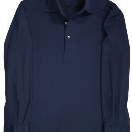 Blue Cotton Piquet Mastroianni Polo