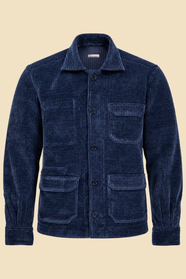 Blue Corduroy Cotton-Cashmere Jacket