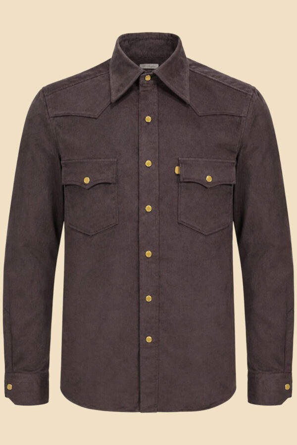 Brown Velvet Western Shirt