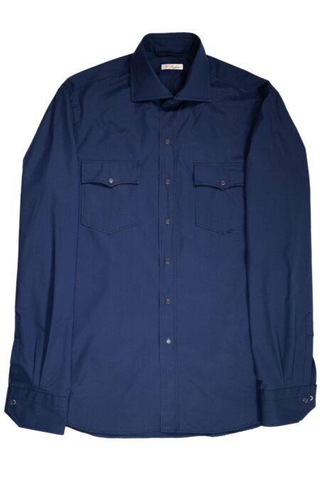 Blue Sea Island Cotton Western Shirt