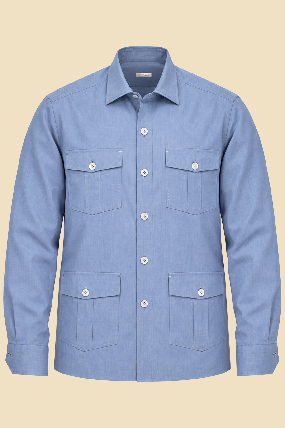 Light Blue Sea Island Cotton Safari Jacket