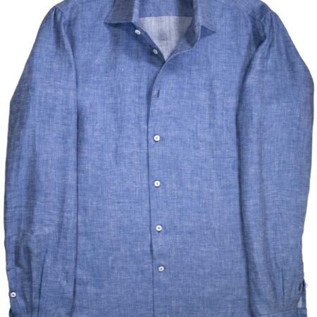 Capri Blue Twill Linen Shirt