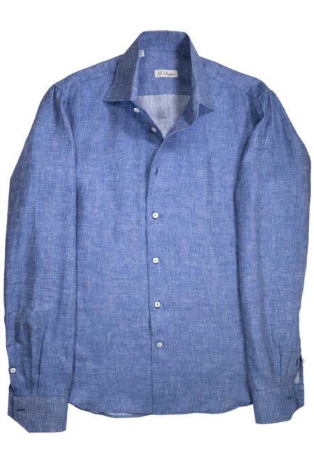 Capri Blue Twill Linen Shirt