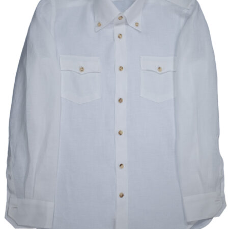 White Linen Western Shirt