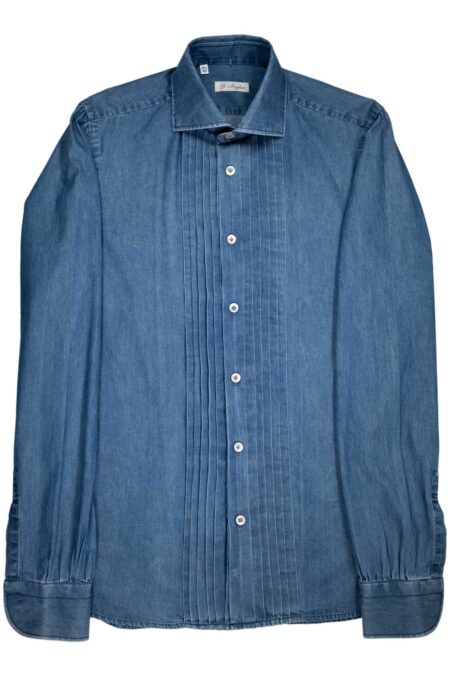 Pleated Denim Shirt