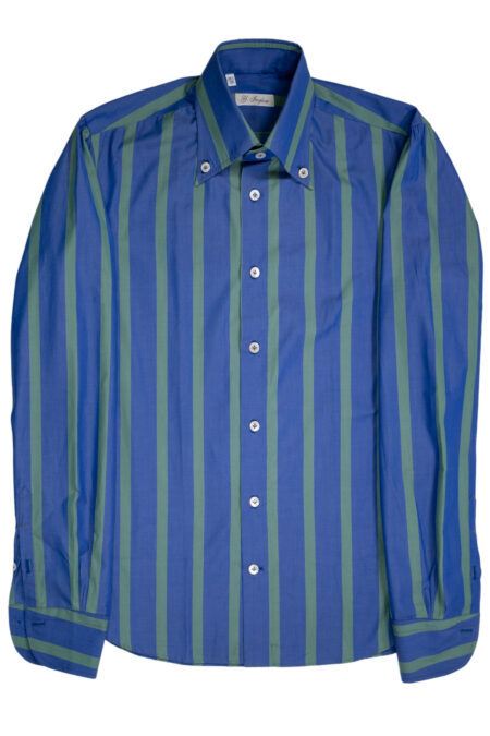 Vintage Blue Green Striped Shirt