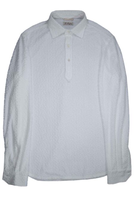 White Cotton Sponge JFK Polo Shirt