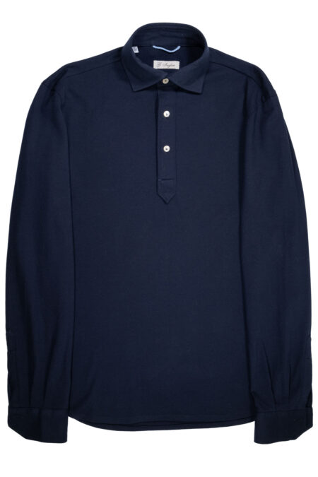 Blue Cotton Piquet JFK Polo