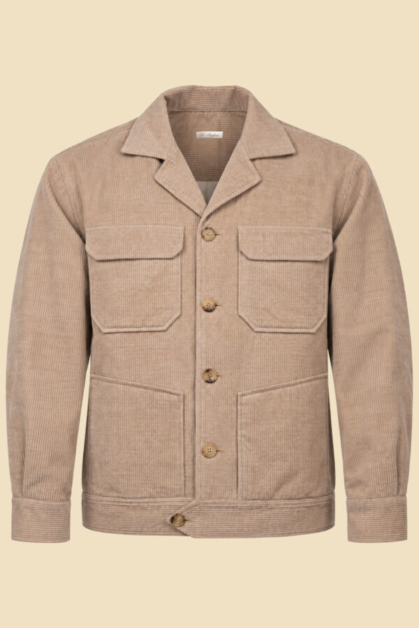 Beige Cashmere Corduroy Cropped Jacket