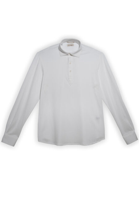White Cotton Piquet JFK Polo