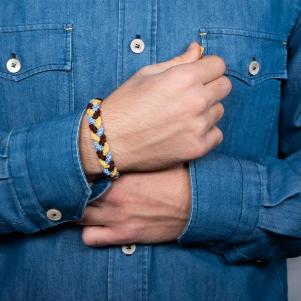 Bracciali sartoriali G. Inglese fatti a mano all'uncinetto con materiali di pregio.