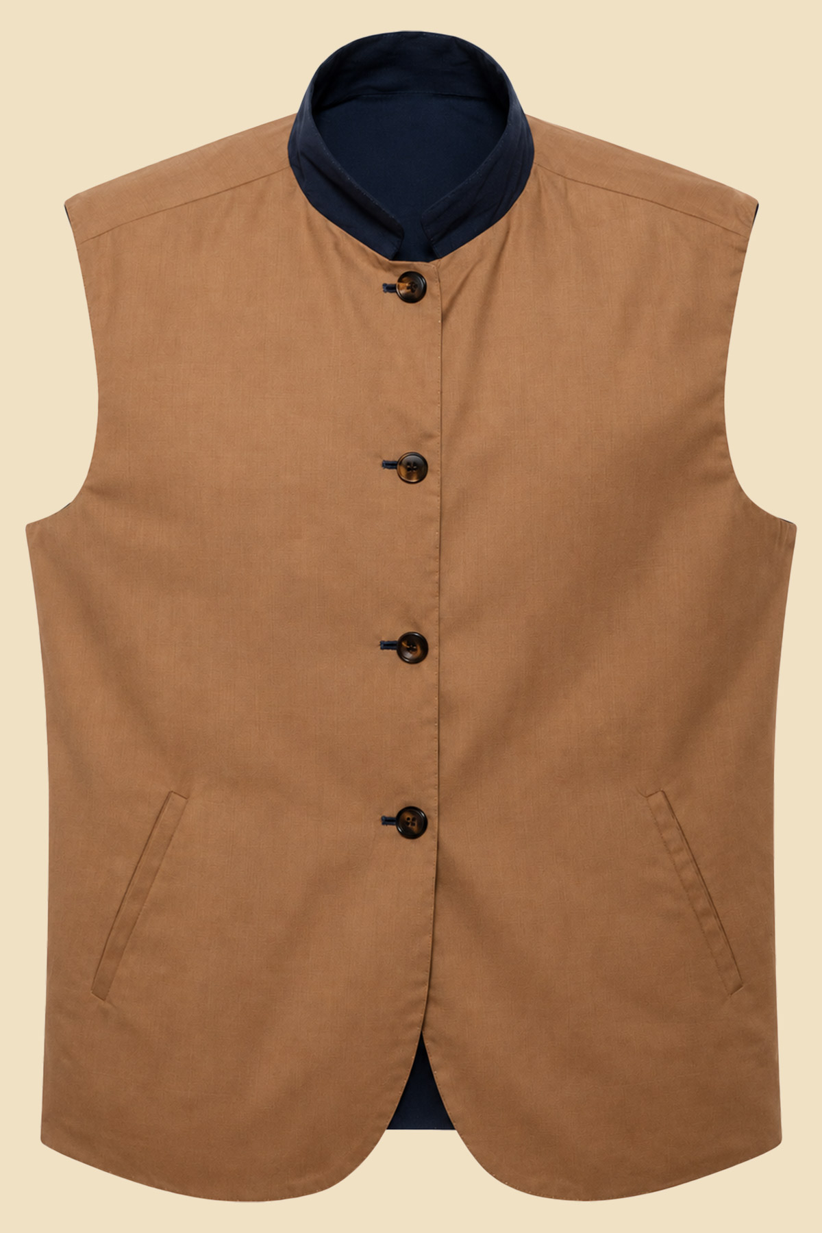 Reversible Blue Cotton Gilet - Image 2