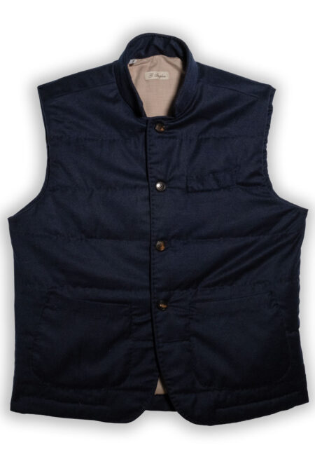 Blue Cashmere Padded Gilet