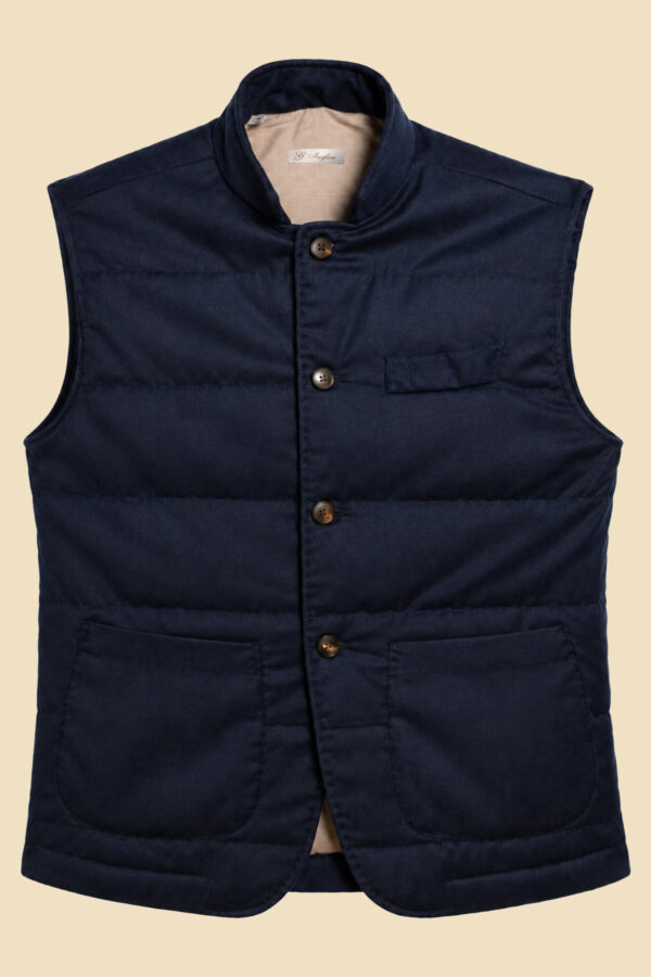 Blue Cashmere Padded Gilet