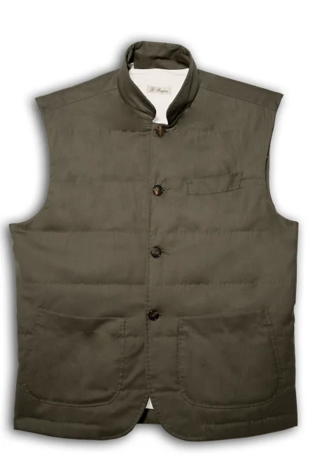 Green Tasmania Wool Gilet with Padded Lining