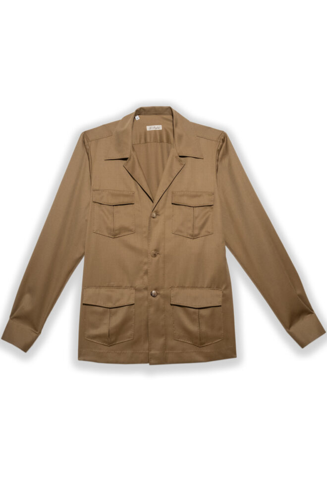Tasmania Wool Guayabera Sahariana Jacket