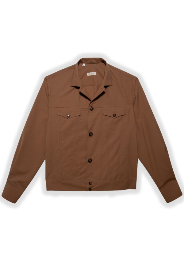 Tasmanian wool Gelato jacket – front view with chest pockets and collar