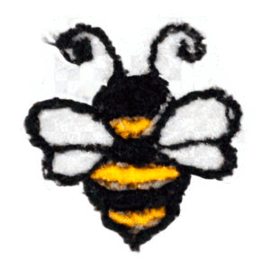 Hand embroidered bee