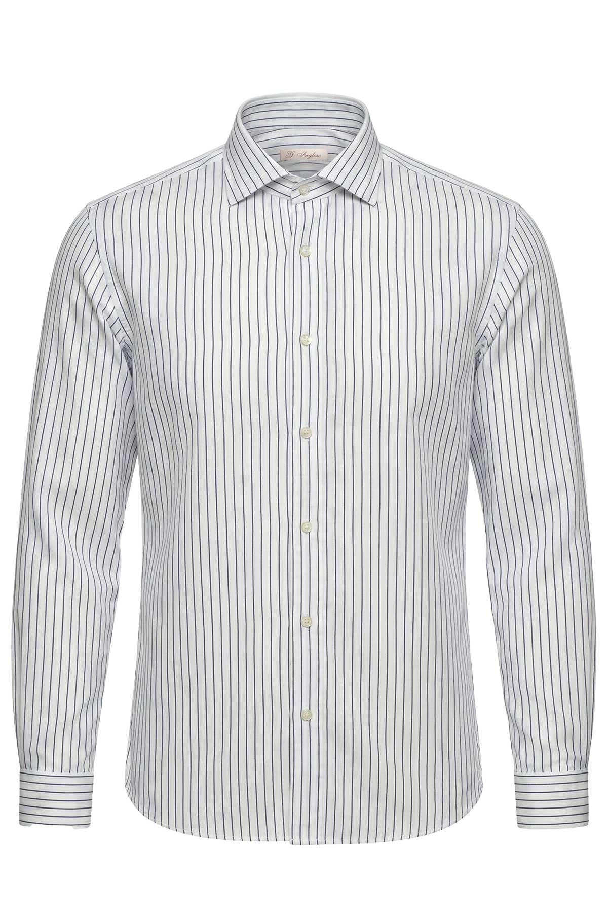 Blue Fine-Stripe Shirt