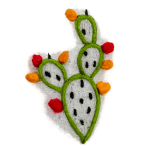 Hand embroidered prickly pears