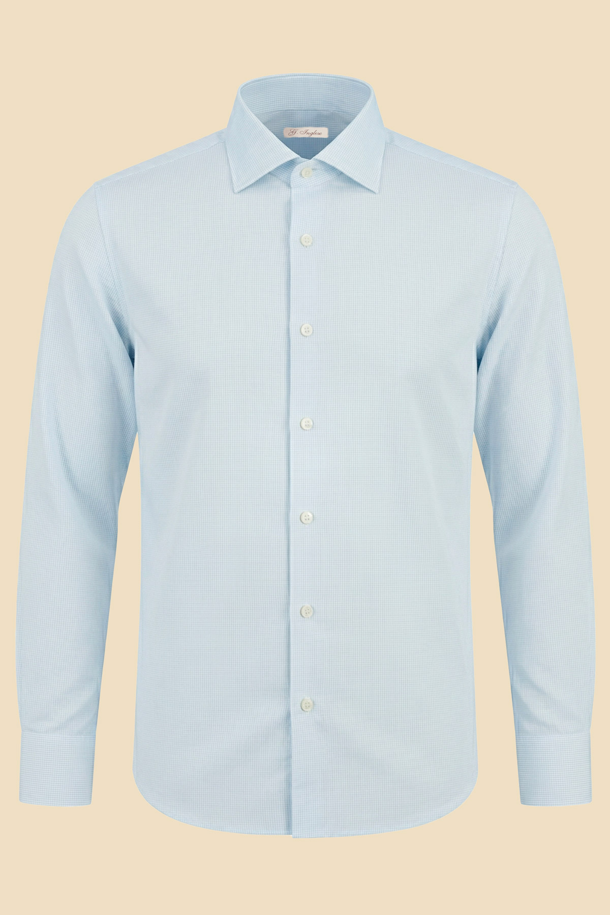 Light Blue Micro-Pattern Shirt