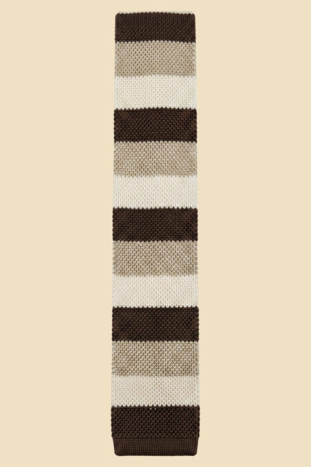 Beige and Brown Tricot Tie