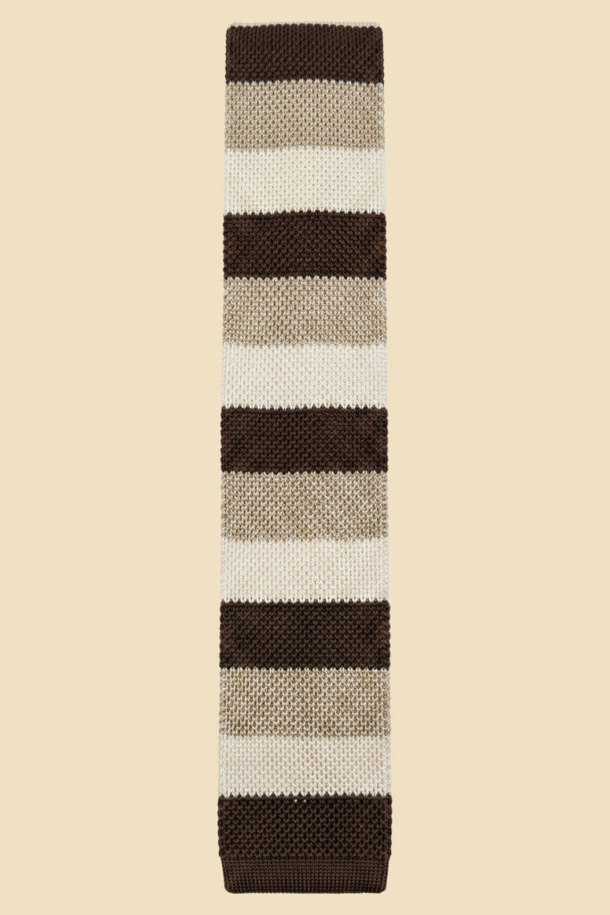 Beige and Brown Tricot Tie