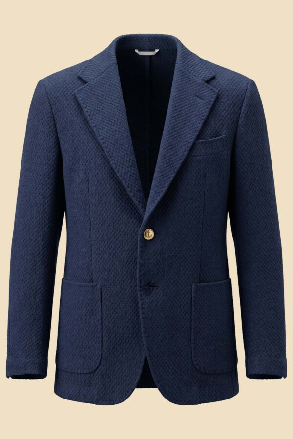 G. Inglese Blue Cotton Single-Breasted Jacket handmade in Italy