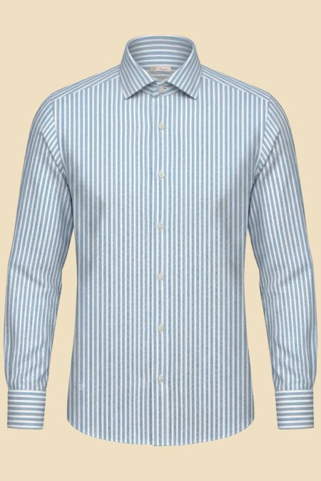 Light Blue Striped Twill Shirt