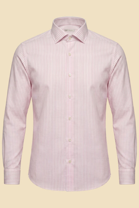 Pink Striped Poplin Shirt