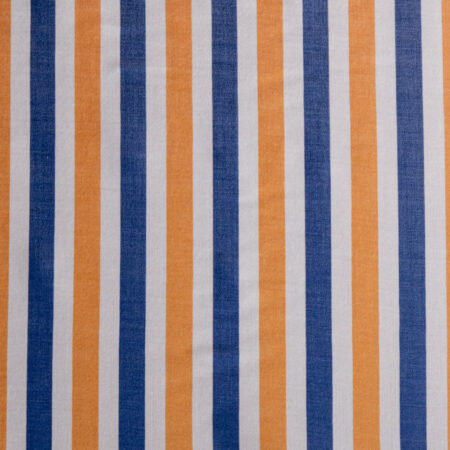 Orange and Blue Large Stripe Twill